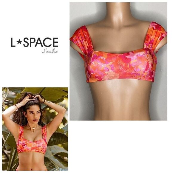 New. L*SPACE floral bikini top. Medium. Retails $114 - Picture 1 of 9